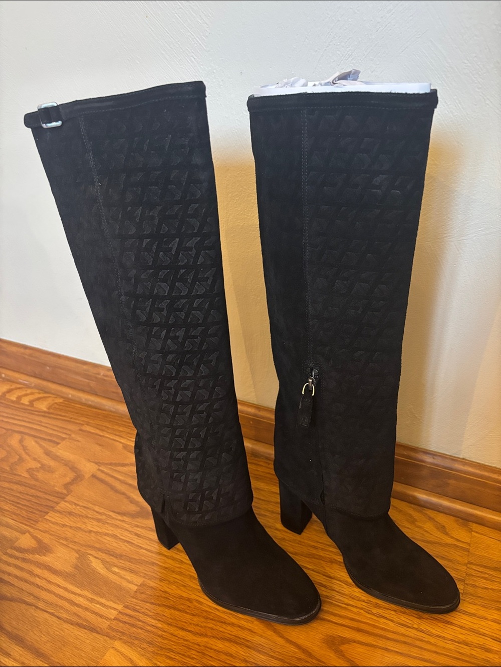 New Franco Sarto Black Knee-High Women's Suede Boots